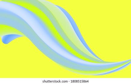 Striking and vibrant abstract wave isolated on a yellow background. Ideal for modern artistic presentations, dynamic backgrounds, or colorful visual compositions.