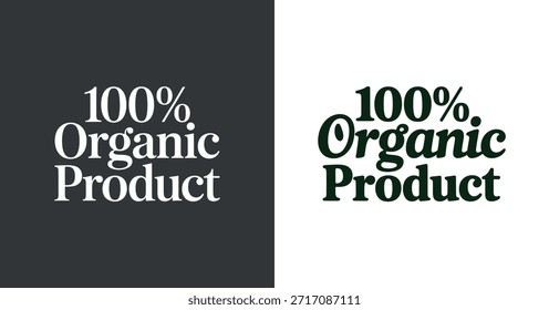 Una sorprendente composición visual que muestra la frase 100 producto orgánico en fondos contrastantes en blanco y negro que resaltan la pureza natural de alta calidad