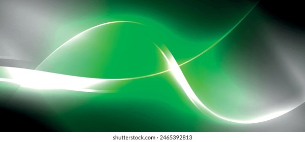 Una sorprendente imagen visual de una onda verde y blanca sobre un fondo negro, creando un contraste vibrante y atractivo estético