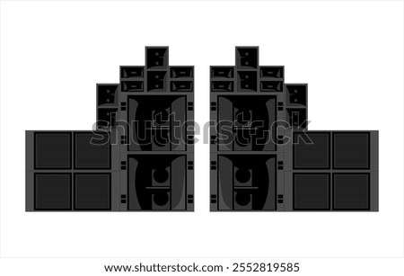 A striking visual illustration of two high-performance audio speaker systems for superior sound quality at any event. elephant speaker vector