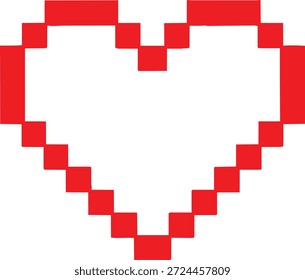 A striking visual representation of a red pixelated heart shape against a clean minimalist white background