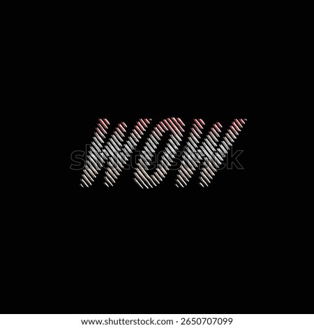 Striking 'WOW' Text Effect in Bold, Embossed Style