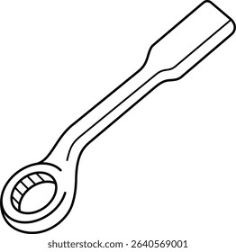 Striking wrench. Vector outline icon.