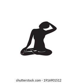 Striking yoga people silhouette logo vector illustration