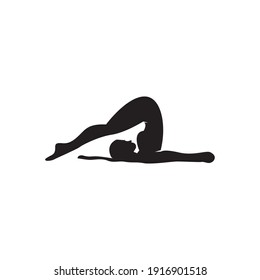 Striking yoga people silhouette logo vector illustration