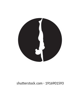 Striking yoga people silhouette logo vector illustration