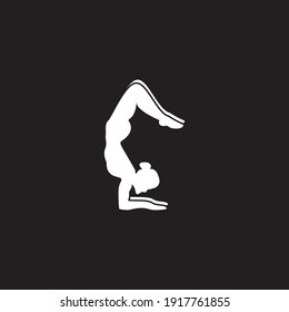 Striking yoga people silhouette logo vector illustration