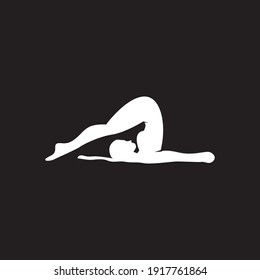 Striking yoga people silhouette logo vector illustration