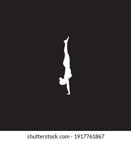 Striking yoga people silhouette logo vector illustration