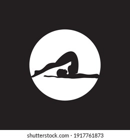 Striking yoga people silhouette logo vector illustration