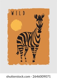 Striking zebra art with stylized lines and strong contrast. Ideal for animal-themed fashion and creative design projects.