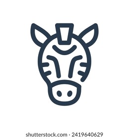 Striking Zebra Grazing in Jungle Vector Icon Illustration