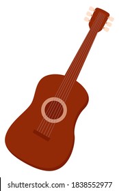 String acoustic instrument vector, isolated instrumental music flat style. Icon of object made of wood, performance and concert, bass music party