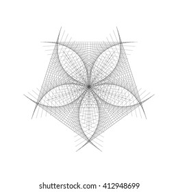 String art. Sacred geometry.White background. Stock vector.