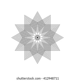 String art. Sacred geometry.White background. Stock vector.