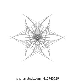 String art. Sacred geometry.White background. Stock vector.