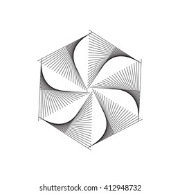 String art. Sacred geometry.White background. Stock vector.