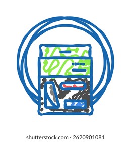 string badminton doodle icon sketch vector. string badminton sign. isolated symbol illustration