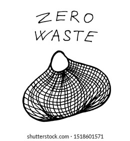 String bag for food shopping - zero waste illustration. Vector illustration