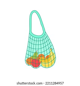 String bag vector icon isolated on transparent background. Eco friendly shopping bag reuse. Sustainable lifestyle. Ecological package illustration.