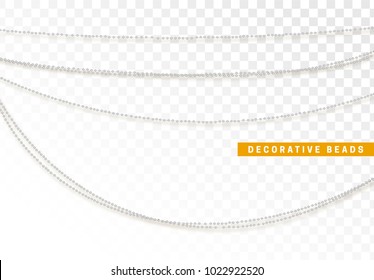 String beads realistic isolated. Decorative design element bead.