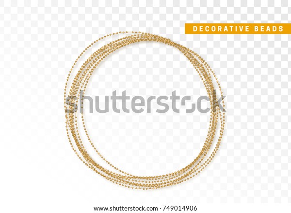 String Beads Realistic Isolated Decorative Design Stock Vector