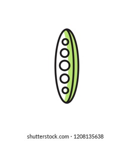 string bean icon vector. modern style vegetable icon