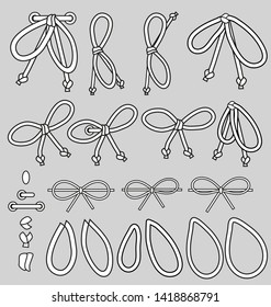 String Bow Flat Fashion Lacing kit vector elements