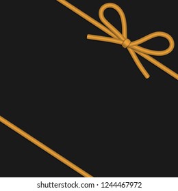 String bow with horizontal thin rope isolated