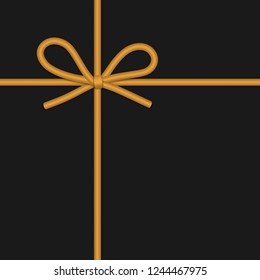 String bow with horizontal thin rope isolated