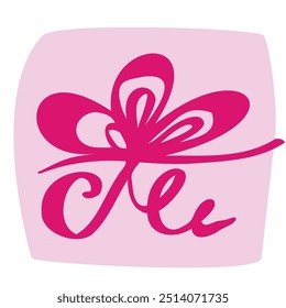 String Bow Icon, Pink Sketch Line Rope Bows, Gift Ribbon Knot, Packaging Cord Knots, Knotted Symbol, Hand Drawn Bowknot Sign, Hand Drawn Minimal Cord String, Vector Rope Bow