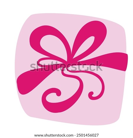 String Bow Icon, Pink Sketch Line Rope Bows, Gift Ribbon Knot, Packaging Cord Knots, Knotted Symbol, Hand Drawn Bowknot Sign, Hand Drawn Minimal Cord String, Vector Rope Bow