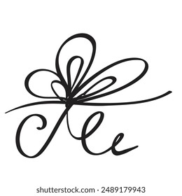 String Bow Icon, Sketch Line Rope Bows, Gift Ribbon Knot, Packaging Cord Knots, Knotted Symbol, Hand Drawn Bowknot Sign, Hand Drawn Minimal Cord String, Vector Rope Bow