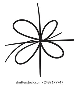 String Bow Icon, Sketch Line Rope Bows, Gift Ribbon Knot, Packaging Cord Knots, Knotted Symbol, Hand Drawn Bowknot Sign, Hand Drawn Minimal Cord String, Vector Rope Bow