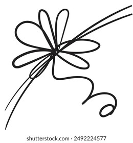 String Bow Icon, Skizze Linie Seilbögen, Geschenk-Band Knoten, Verpackung Kord Knoten, Knotensymbol, Hand gezeichnet Bowknot Zeichen, Hand gezeichnet Minimal Kord String, Vektorgrafik Seil Bogen