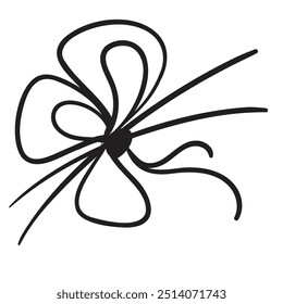 String Bow Icon, Sketch Line Rope Bows, Gift Ribbon Knot, Packaging Cord Knots, Knotted Symbol, Hand Drawn Bowknot Sign, Hand Drawn Minimal Cord String, Vector Rope Bow