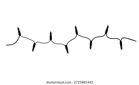 Weihnachtsbeleuchtung, schwarz, einzelne Silhouette