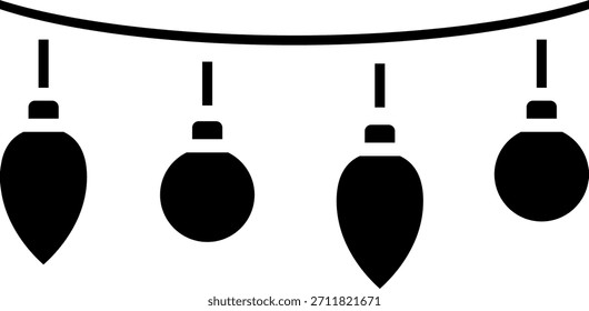 String of Christmas Lights Icon Illustration