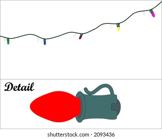 string of christmas tree lights with detail