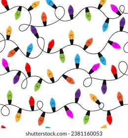 string of colorful Christmas lights with This asset is perfect for holiday-themed designs, christmas, greeting cards, and festive decorations."