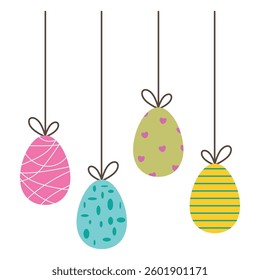 string of decorated easter eggs