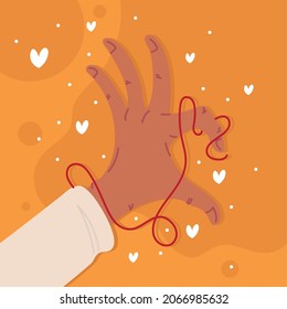 string of destiny, hand with red string