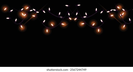 String garland with glowing light bulbs, featuring a radiant angel design. Ideal for New Year's parties, festive decorations, and holiday celebrations, adding warmth and charm to any event.