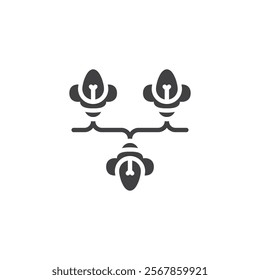 A string of garland lights vector icon. filled flat sign for mobile concept and web design. Garland glyph icon. Symbol, logo illustration. Vector graphics