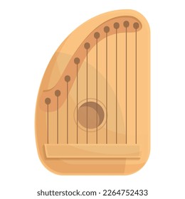 String gusli icon cartoon vector. Kantele music. Folk harp