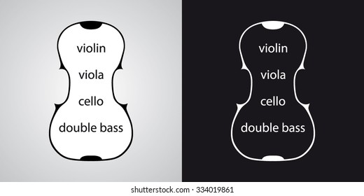 String instruments - violin - vector logo design - classical music