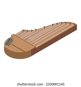 String kantele icon isometric vector. Music instrument. Chord lute