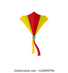 String kite icon. Flat illustration of string kite vector icon for web isolated on white