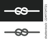 String knot line tied into figure