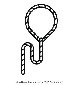 String lasso icon outline vector. Line loop. Western circle